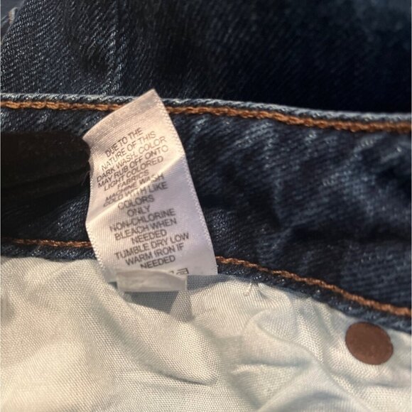 Womens Blue Jeans 12 Regular High Rise Curvy Fit Flare Leg 90s Style Dark Wash - Picture 5 of 13